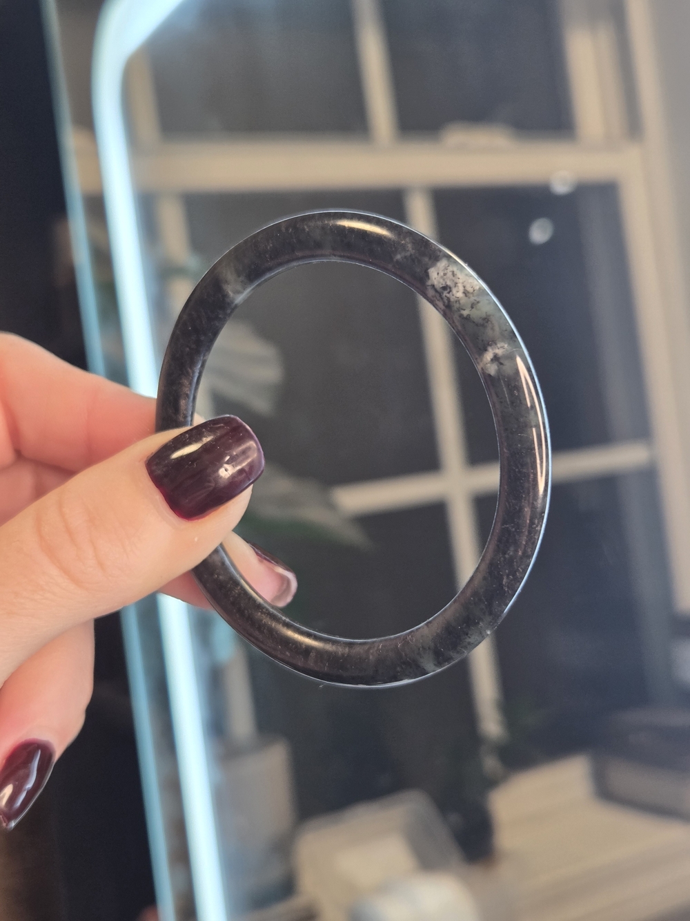 Type A Black Jadeite Bangle 56mm
